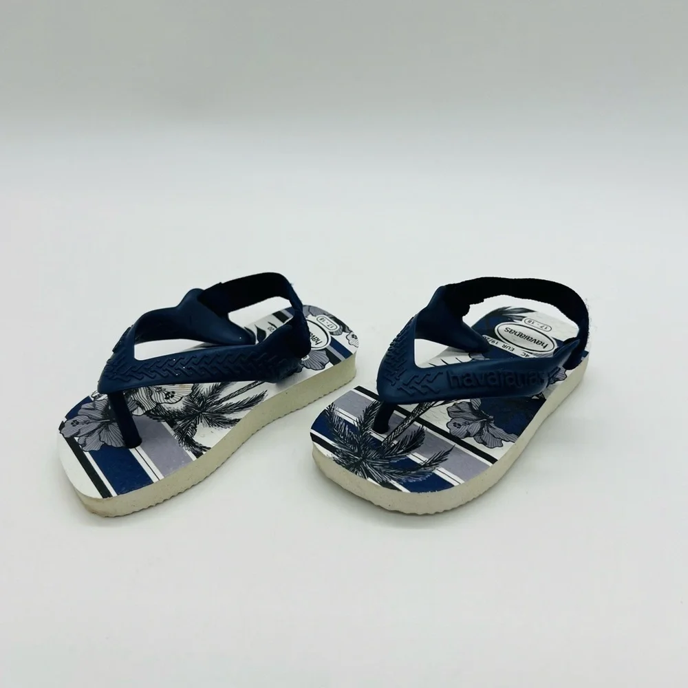 HAVAIANAS BLUE THONG TROPICAL SANDALS BABY SIZE 4